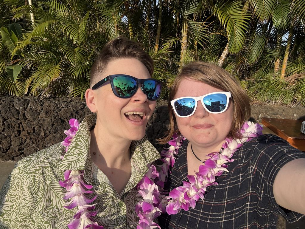Us at a luau on our first night.