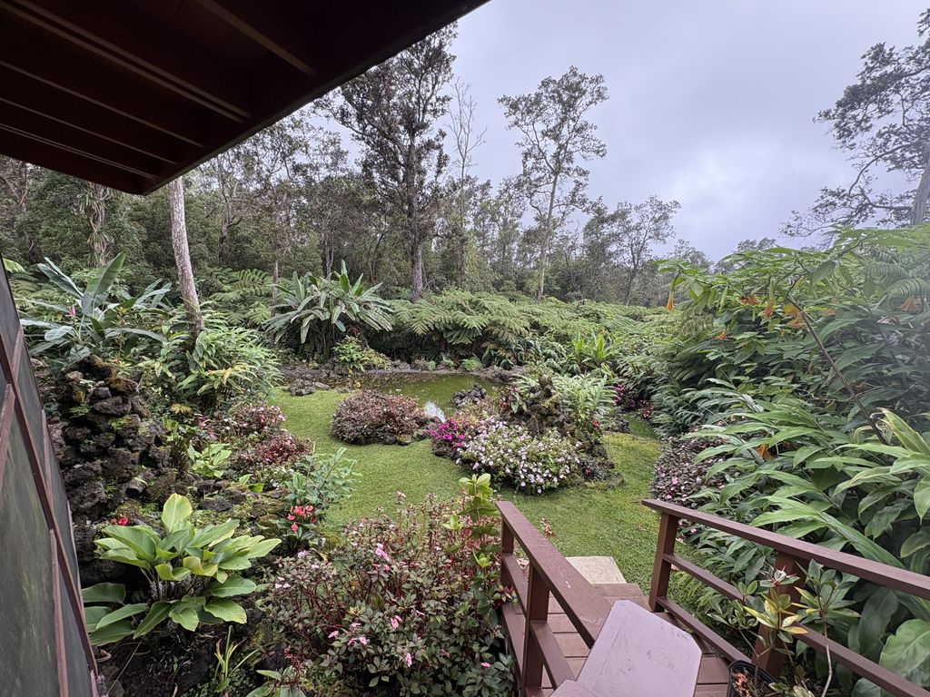 The gardens outside of our stay in Kona's Cloud Forest.