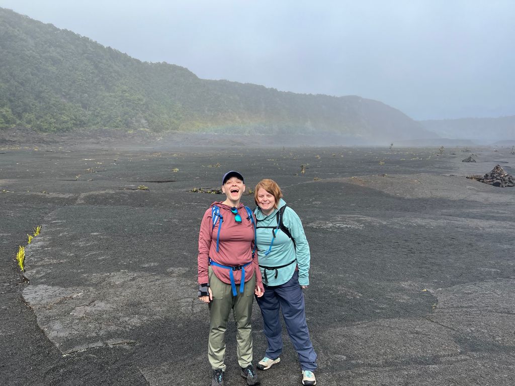 We found a rainbow inside of the crater!