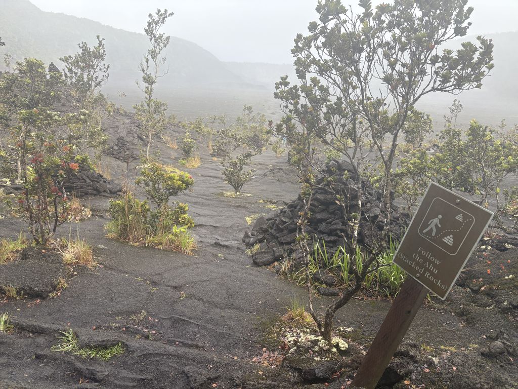 Cairns guided us on the hike through the crater.