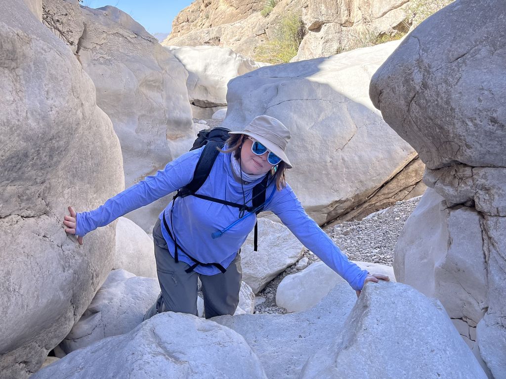 Me climbing up the same rocks.