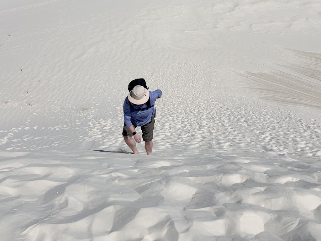 Me climbing up the same slope.